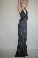 Load image into Gallery viewer, Ghost Gown with Silver Floral Stitching