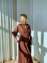 Load image into Gallery viewer, Ossie Clark for Radley 1970's Mahogany A Line Dress with Sash