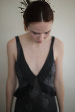 Load image into Gallery viewer, Ghost Gown with Silver Floral Stitching