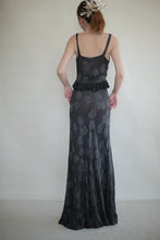 Load image into Gallery viewer, Ghost Gown with Silver Floral Stitching