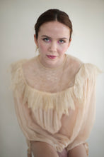 Load image into Gallery viewer, Oscar de la Renta Ethereal Blush Pleated Victorian Style Blouse