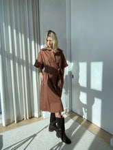Load image into Gallery viewer, Ossie Clark for Radley 1970's Mahogany A Line Dress with Sash
