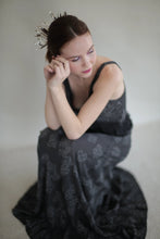 Load image into Gallery viewer, Ghost Gown with Silver Floral Stitching