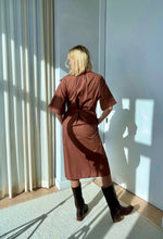 Load image into Gallery viewer, Ossie Clark for Radley 1970's Mahogany A Line Dress with Sash