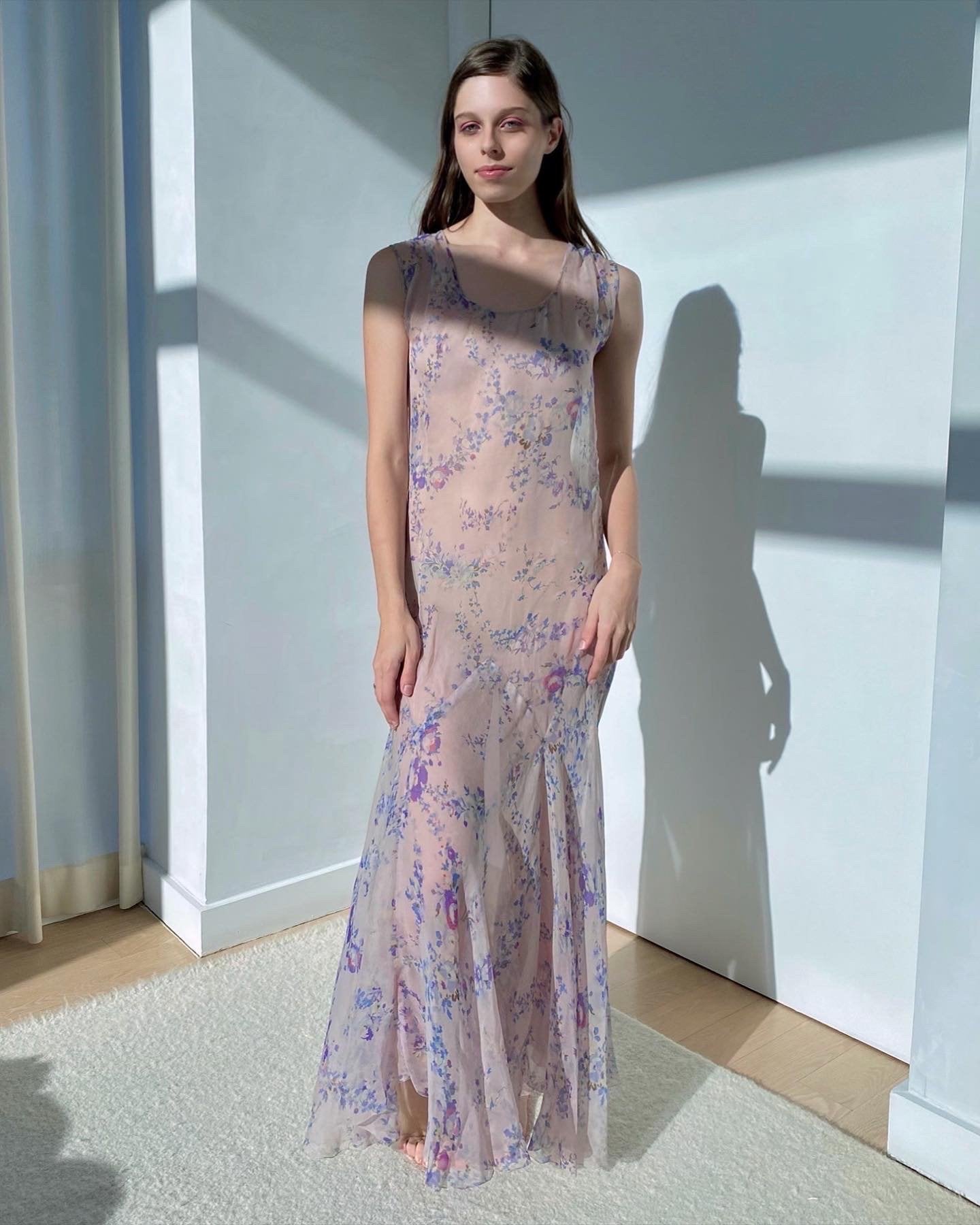 lavender silk chiffon dress Lavender Bridesmaid Dress Chiffon Size Small