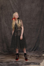 Load image into Gallery viewer, Black Tulle Dress with White Ruffle Detailing
