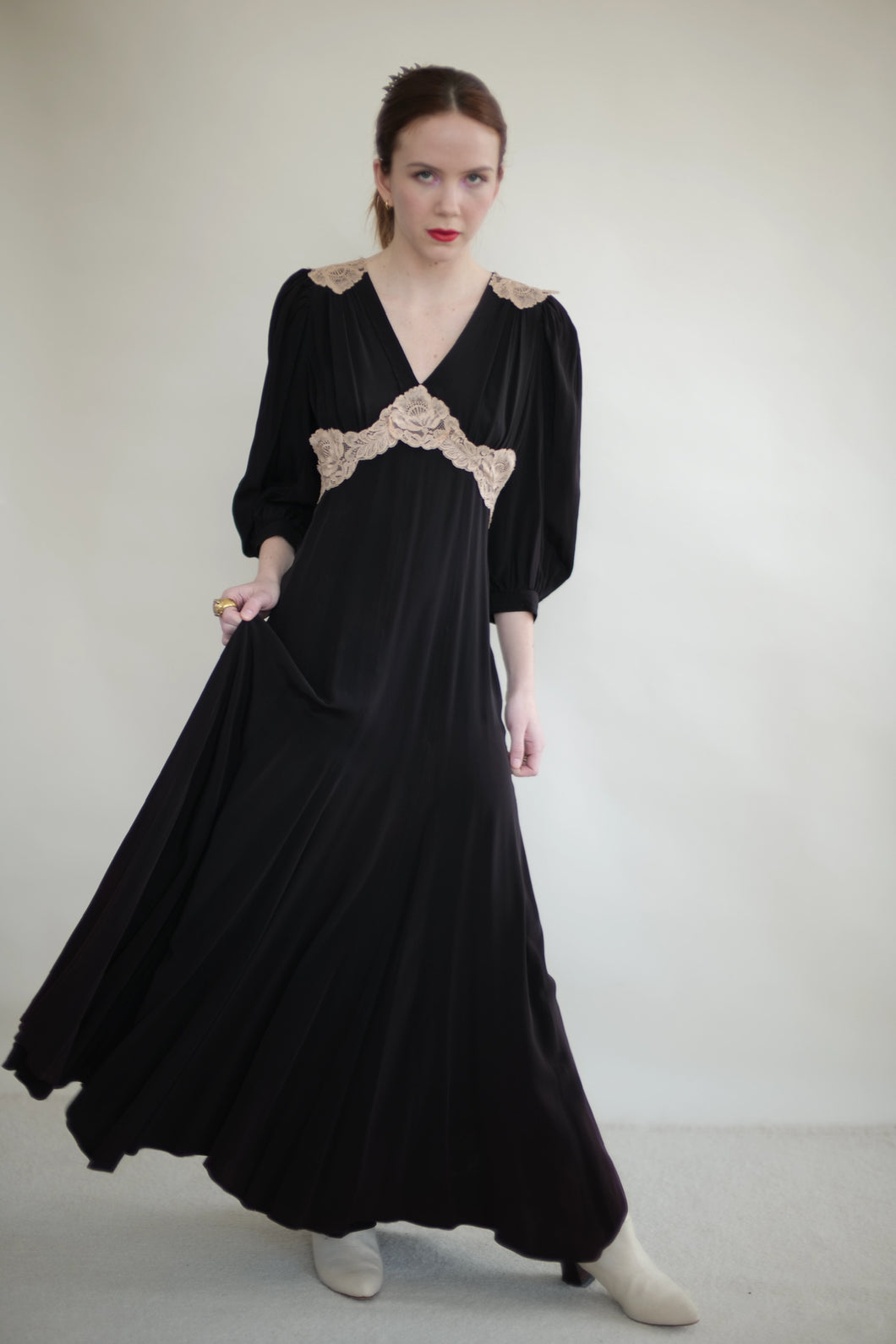 Ossie Clark for Quorum 1970's Boho Dress Midnight Dolls Vintage Ossie Clark for Quorum 1970's Boho Dress Midnight Dolls Vintage