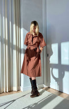 Load image into Gallery viewer, Ossie Clark for Radley 1970&#39;s Mahogany A Line Dress with Sash

