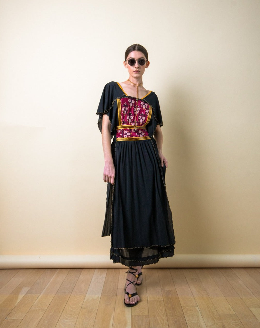 Marisa Martin 70s embroidered jersey dress