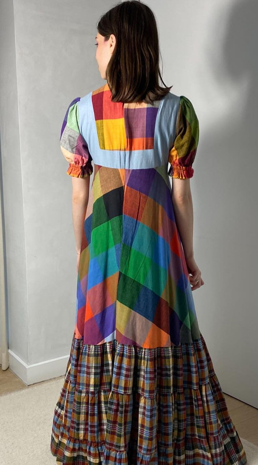 Rainbow plaid dress best sale